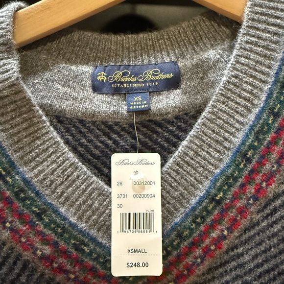 Lambswool Jacquard Tennis Sweater - Picture 4 of 7